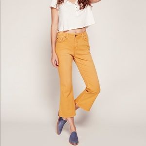 FP chloe flare cropped jeans in golden rod
