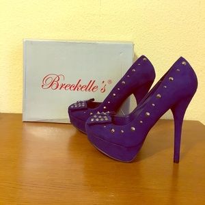 Blue suede stilettos size 8.5