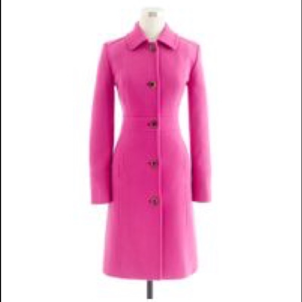 JCrew double-cloth wool lady day coat Retro Berry