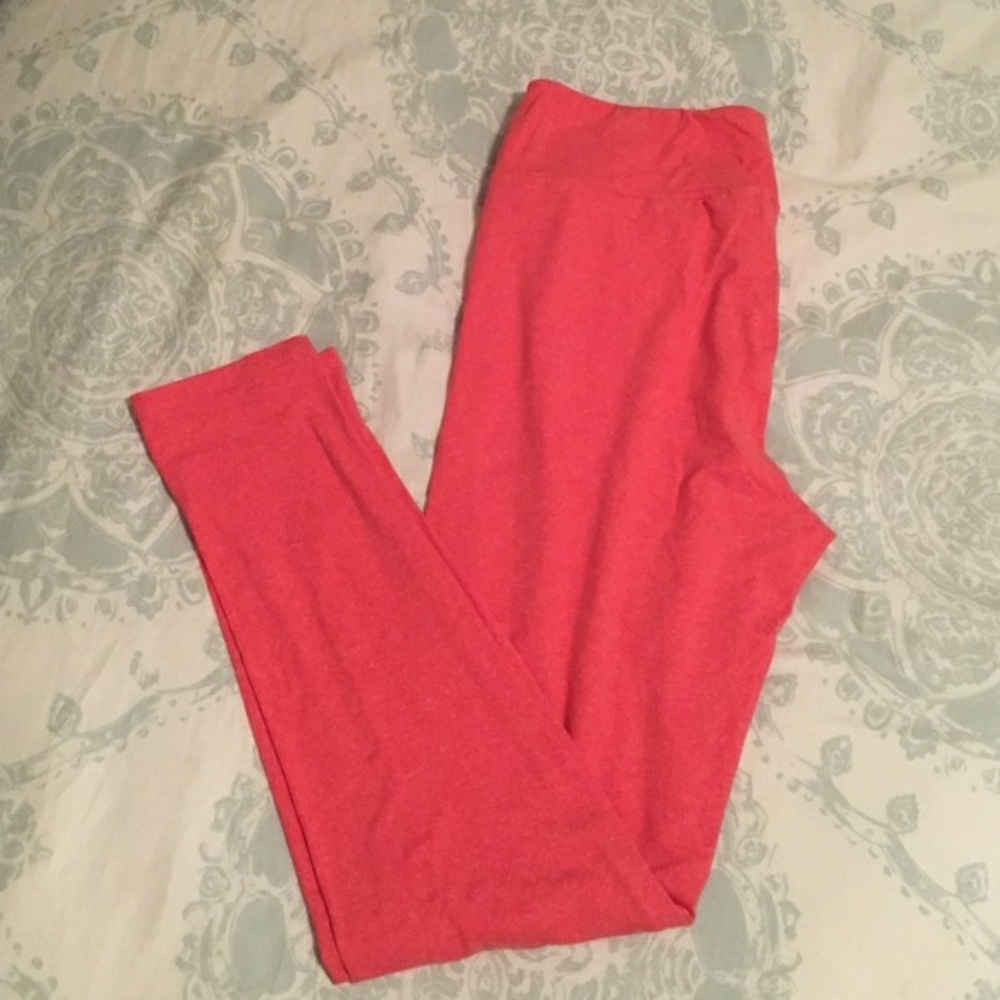 Lularoe heathered coral os solid leggings