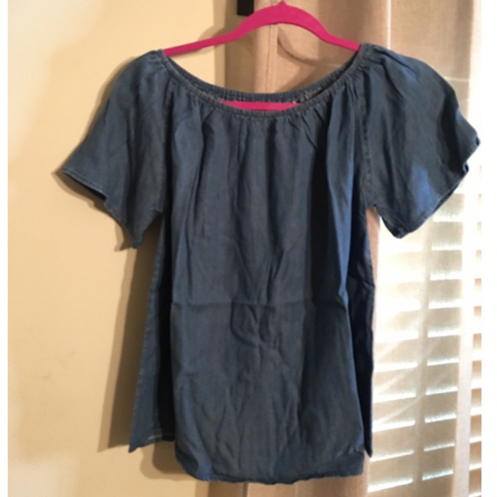 Denim off the shoulder top