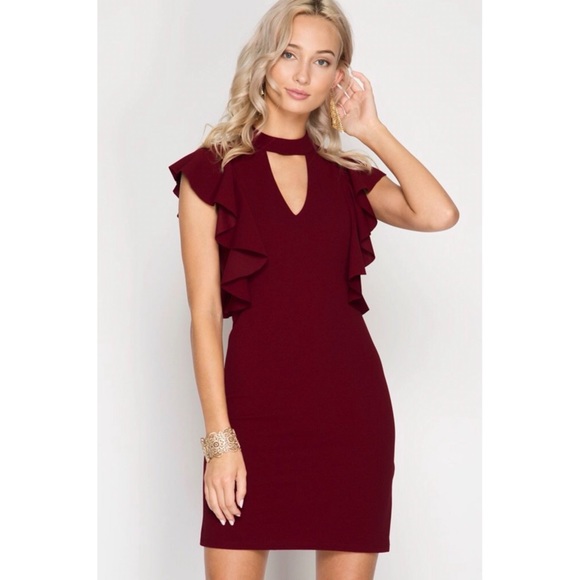 Ruffled Sleeve Dress - Picture 2 of 3