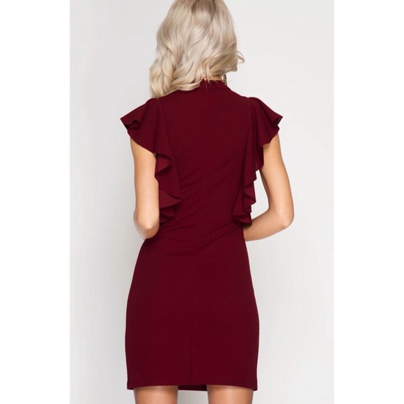 Ruffled Sleeve Dress - Picture 3 of 3