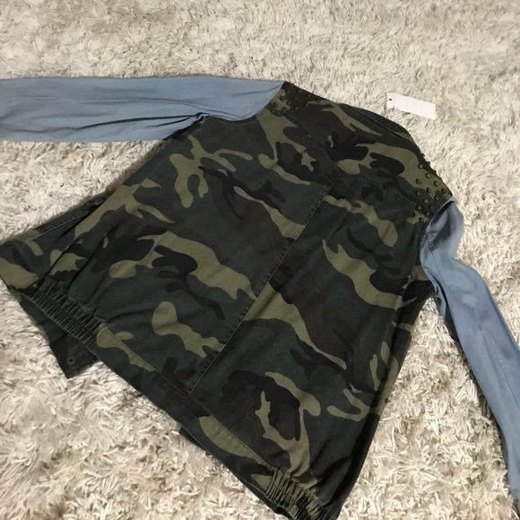 Lush army fatigue denim jacket. - Picture 3 of 6