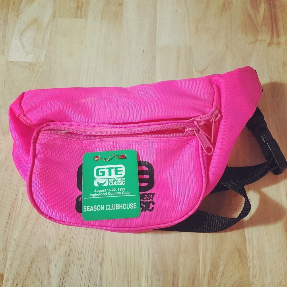 Neon pink fanny pack