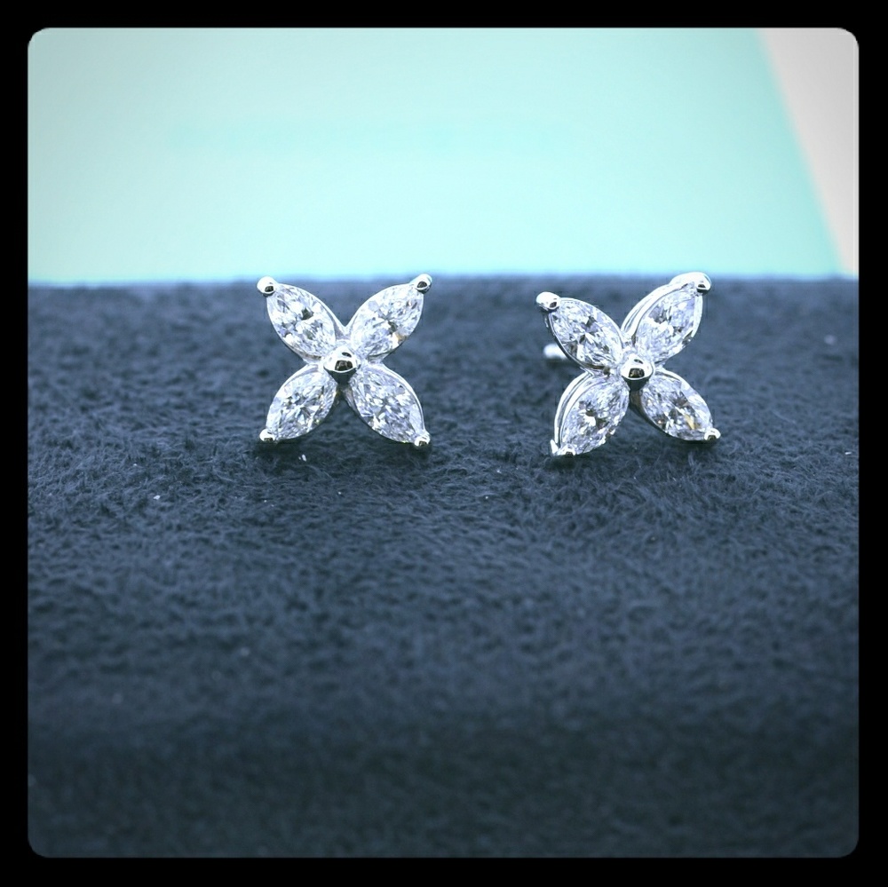 Tiffany & Co. Victoria Platinum Diamond Earrings