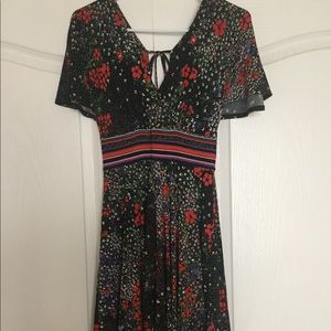 Anthropologie Black Floral Dress