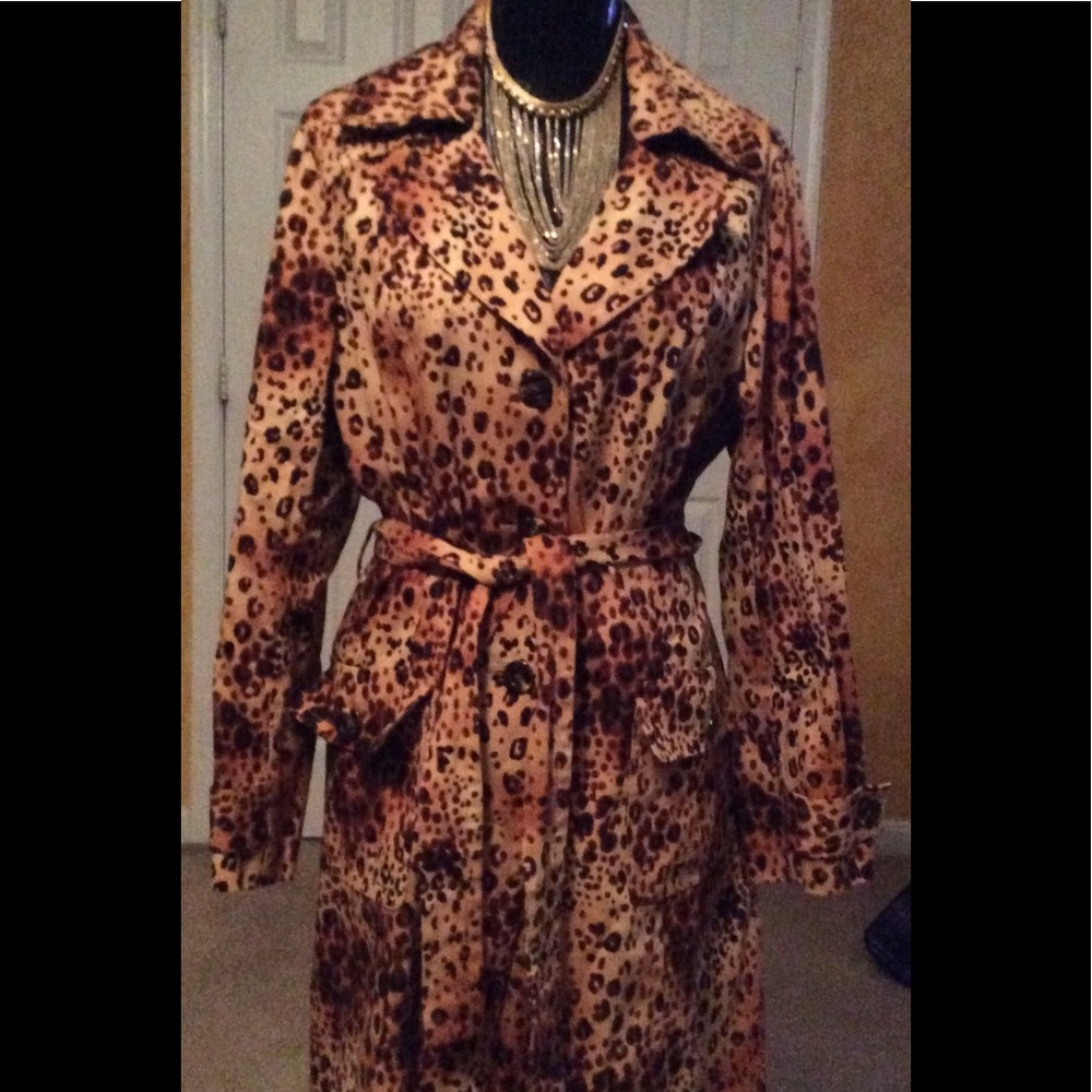 Animal Print Trench Coat