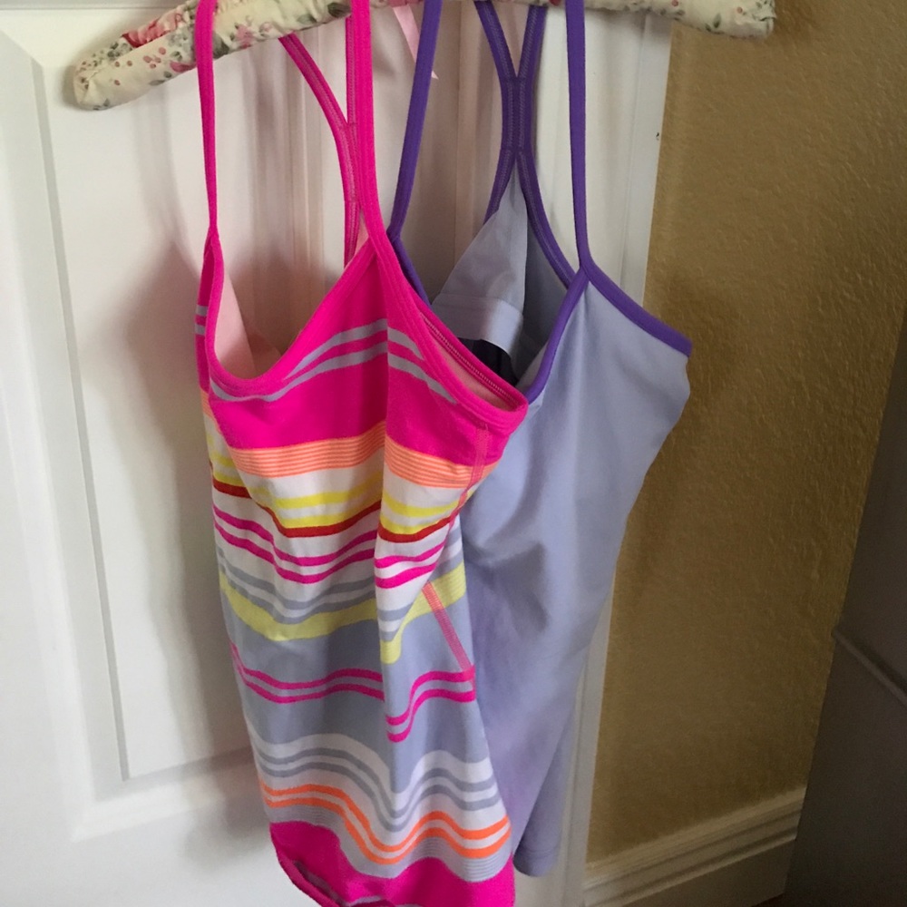 Lot of TWO Lululemon Power Y Tanks Size 4!