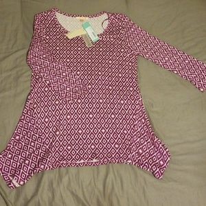 Purple & White half sleeve top