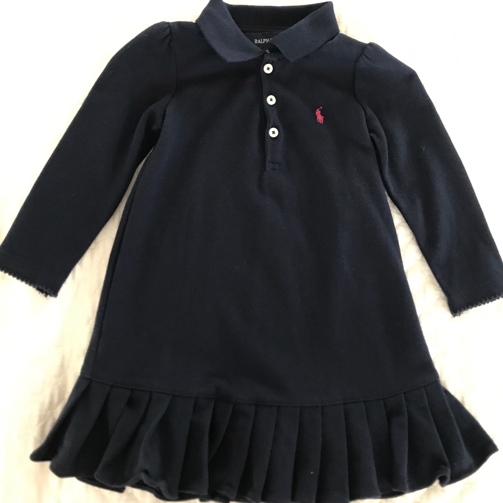 Ralph Lauren 12 month navy dress EUC