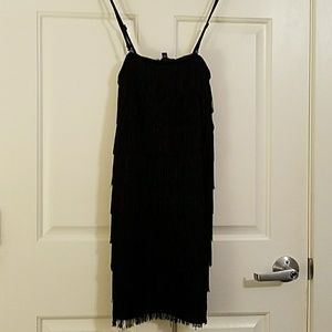 Express black fringe dress