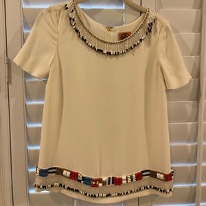 Tory Burch beaded silk top
