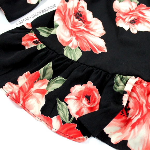 FLORAL RUFFLE OFF THE SHOULDER BELL SLEEVE TOP - Picture 6 of 8