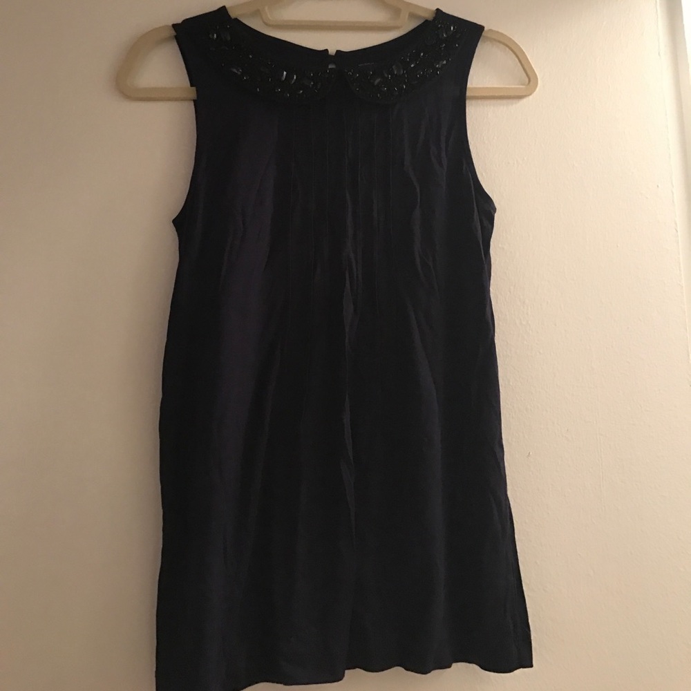 Loft navy shell with embellished collar