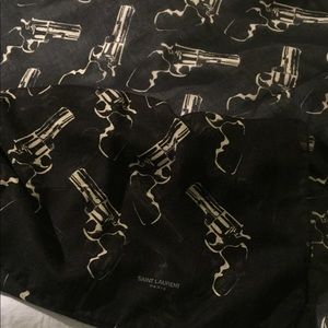 Saint Laurent gun print shawl scarf