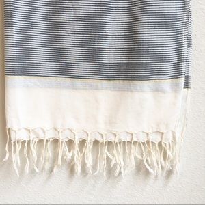 Anthropologie grey stripe scarf with tassels