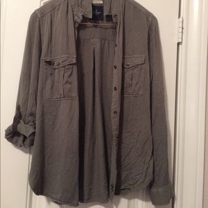 American Eagle army green button up cardigan