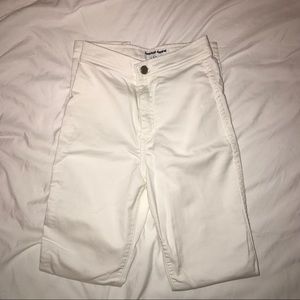AMERICAN APPAREL HIGH WAISTED WHITE JEANS SIZE XS