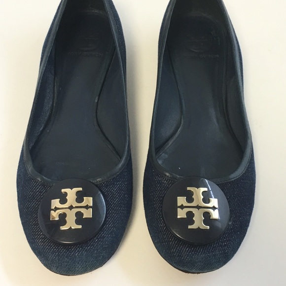 Tory Burch Shoes - Tory Burch Reva Flats blue denim jean ballet shoes
