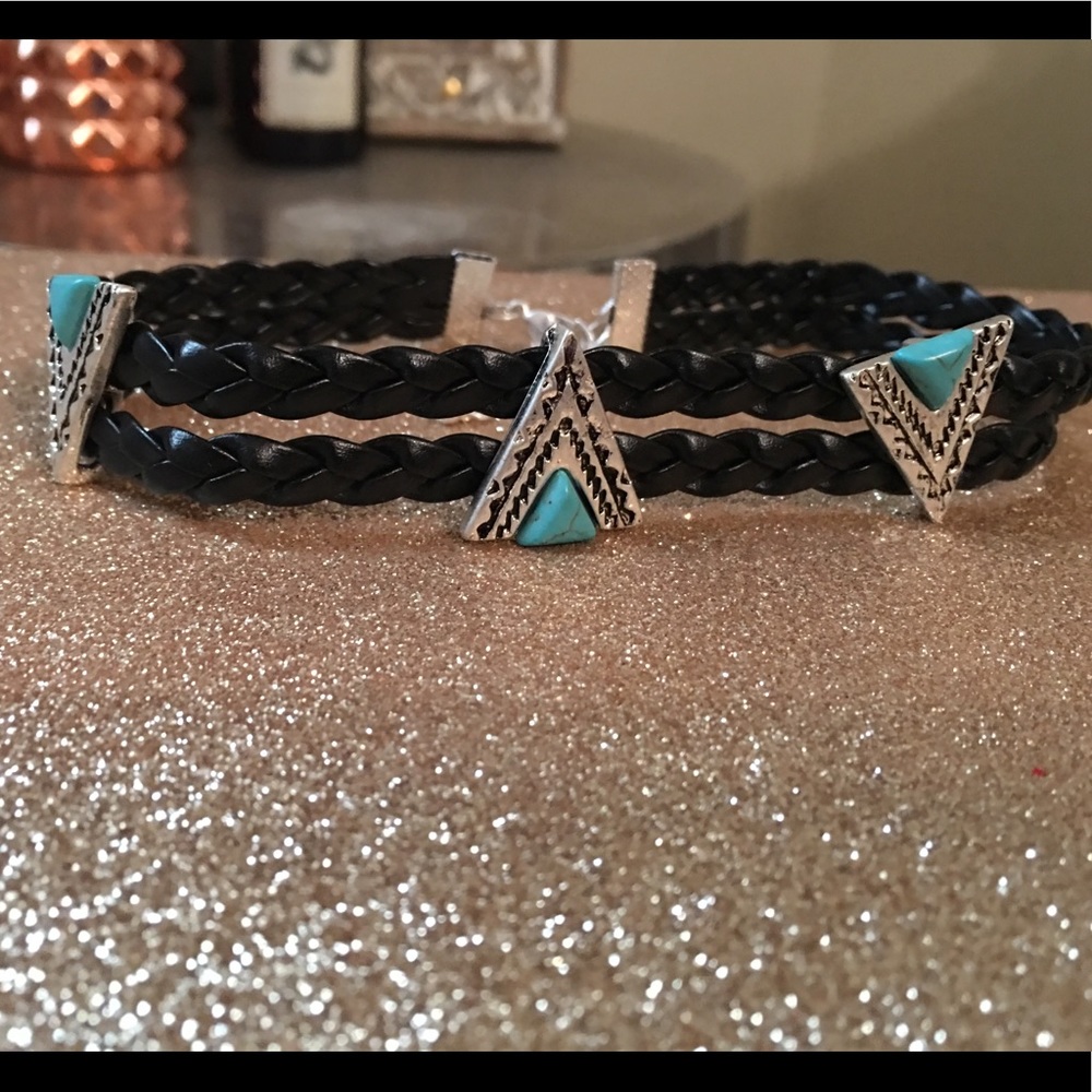 Black and silver choker