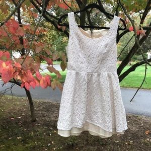 CLEARANCE forever 21 beige crochet dress medium