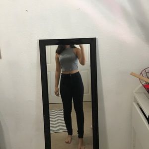 Gray Crop Top