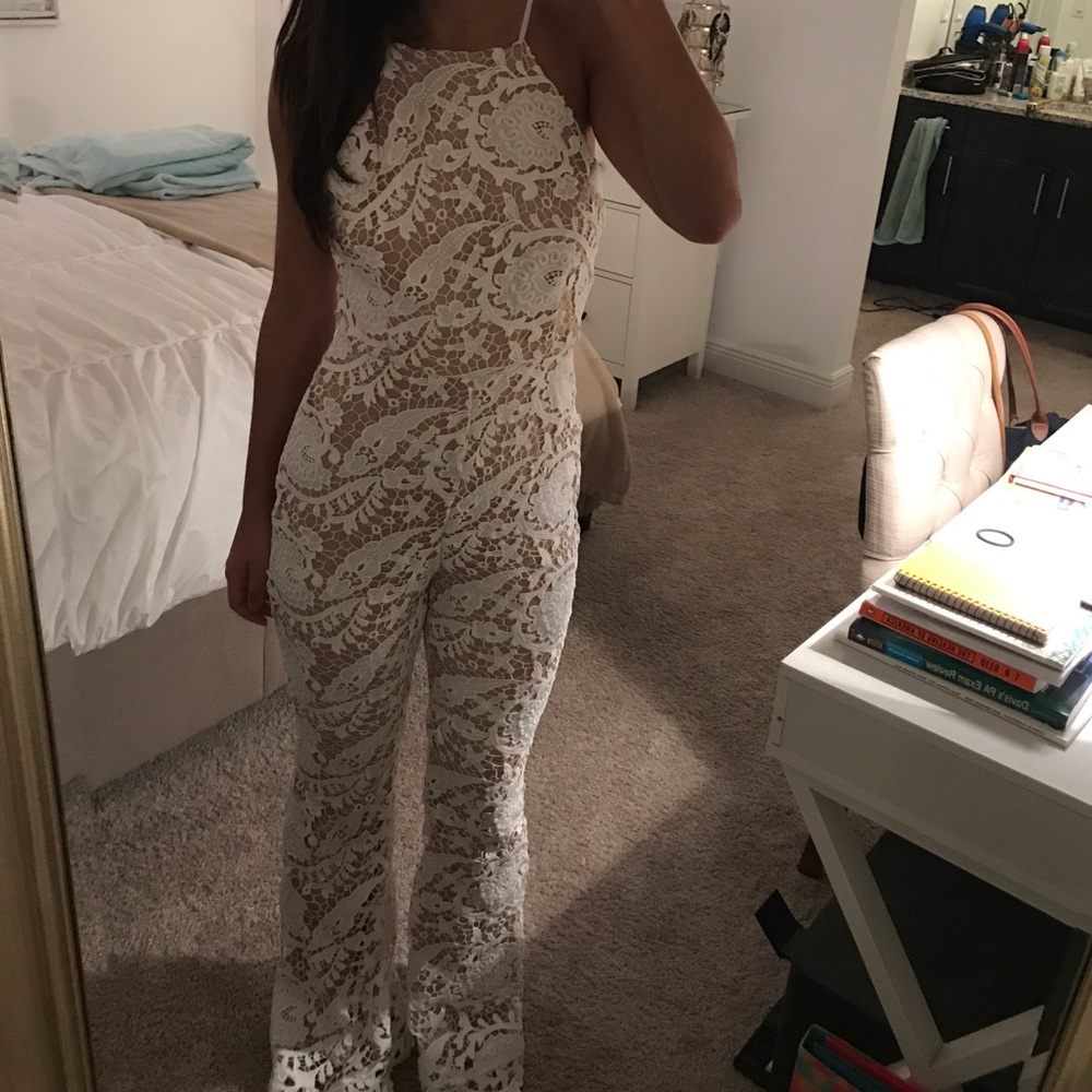 White lace jumpsuit
