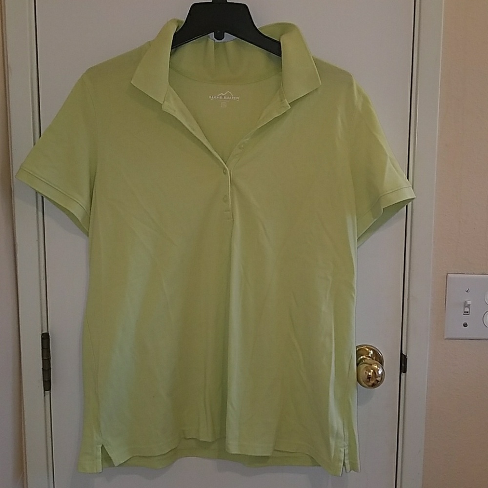 Eddie Bauer XXL Greenish Yellow Polo Style Shirt