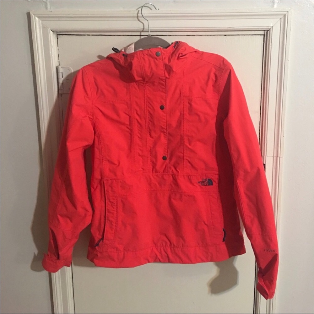 North face coral pullover rain coat