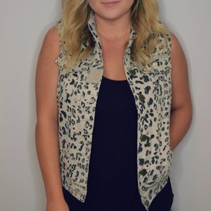 Leopard Button Up Vest