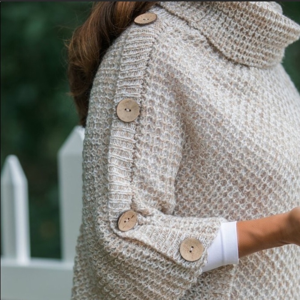 Oatmeal Poncho Size OS - Picture 3 of 3