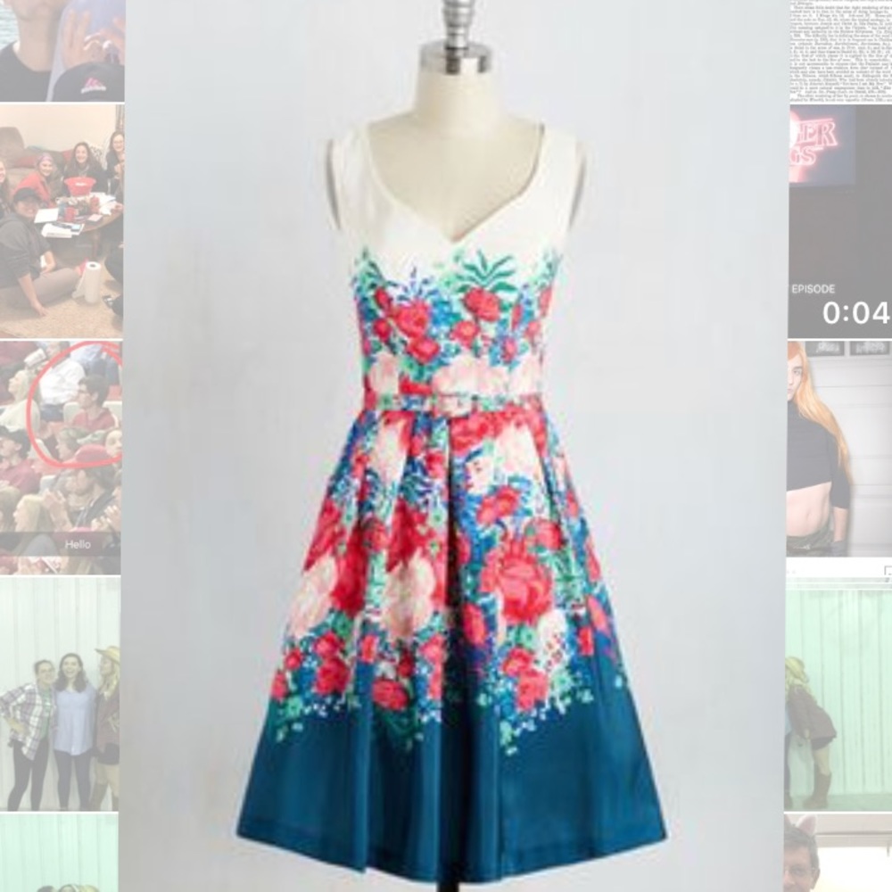 Floral T length dress