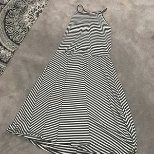 Black and white striped dress