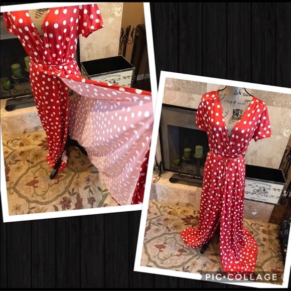 Boho polka dot maxi wrap dress - Picture 7 of 8