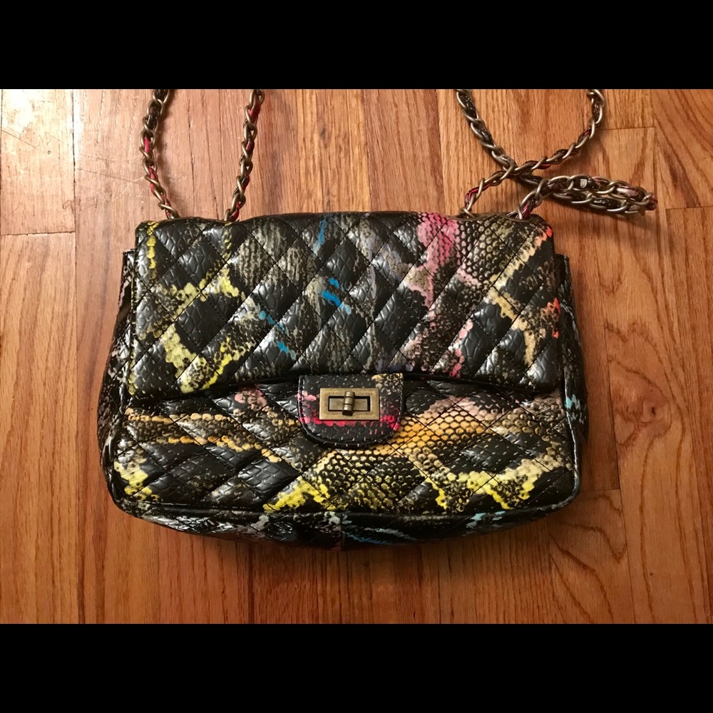 Snakeskin Print Handbag