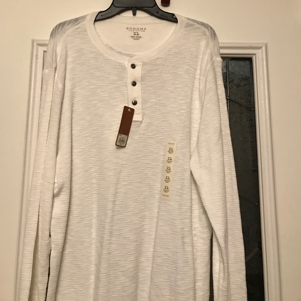 Long sleeve thermal button down shirt