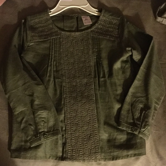 Carters Olive Toddler tunic shirt - Picture 2 of 4