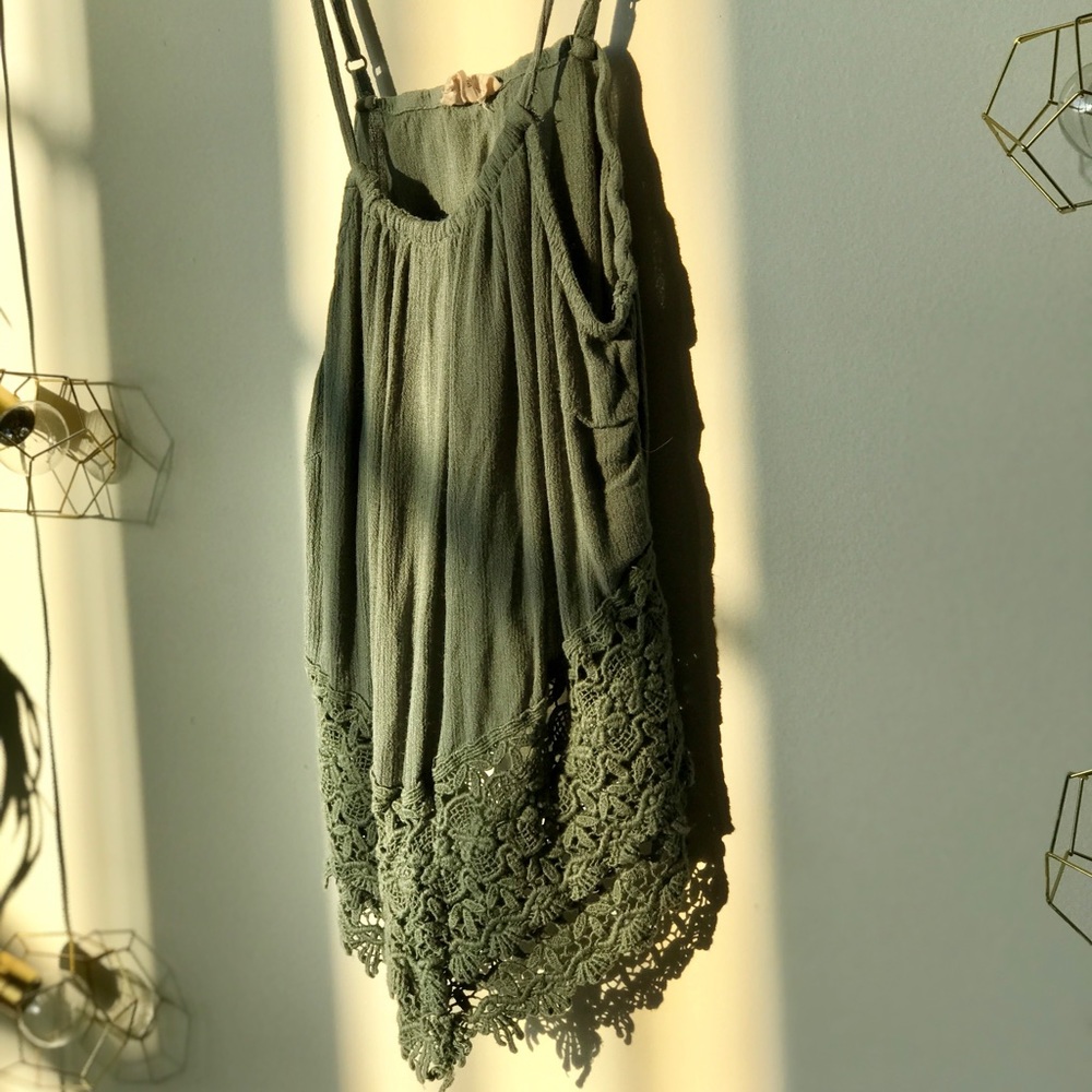 Olive/Green, LA Hearts loose-fitting crop