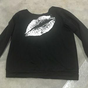 Oversized black lips sweater