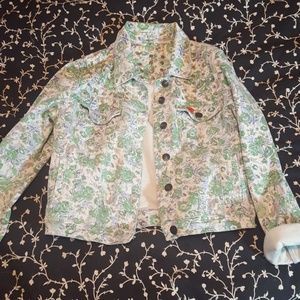 Buffalo David Button studded floral denim jacket