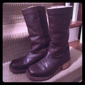 EUC Frye size 9 shearling lined brown boots