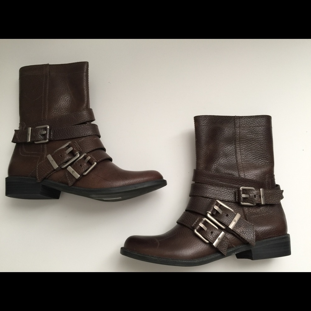 7forallmankind Brown Leather Ankle Booties
