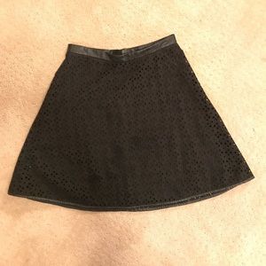 Ann Taylor black eyelet skirt petite size 00