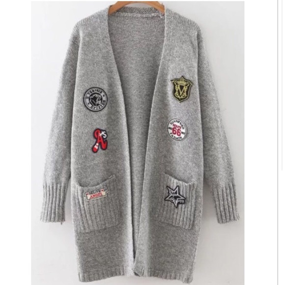 KNIT PATCHED CARDIGAN - Picture 1 of 3