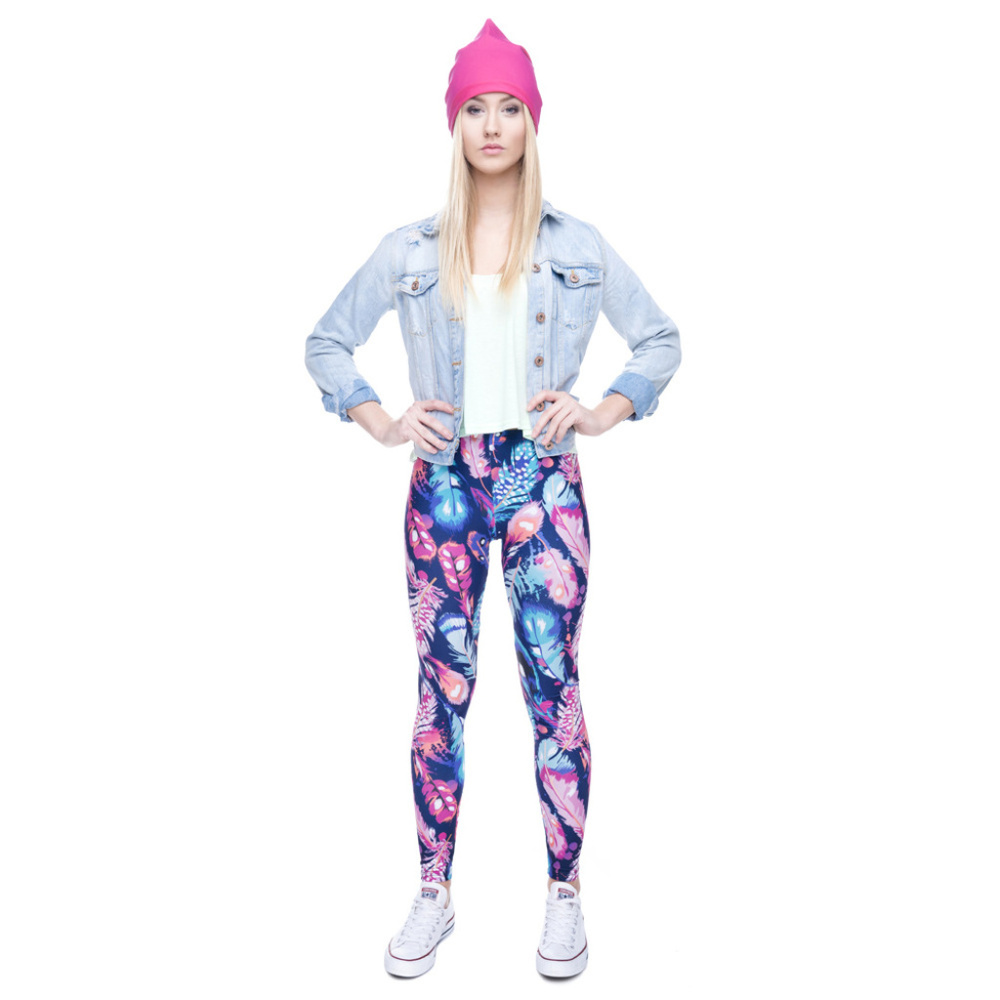 SALE Feather Print Leggings Yoga Pants