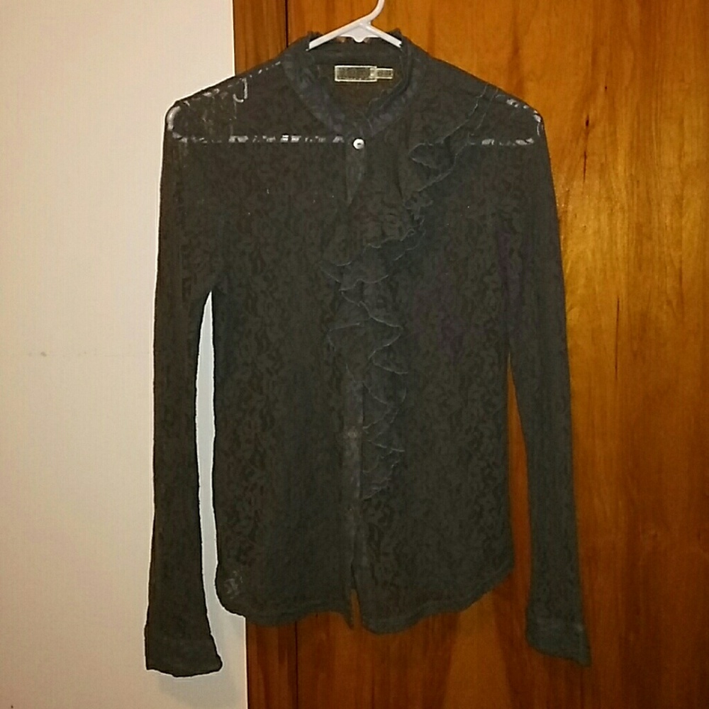 Lace bottom down shirt