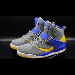 Jordan Flights Men’s Size 11 Gray/Blue/Yellow