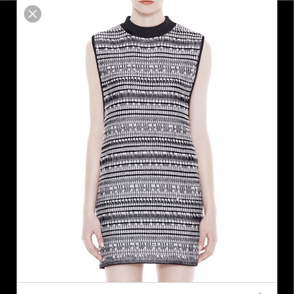 Helmut Lang Variant Grid Print Tunic sweater dress