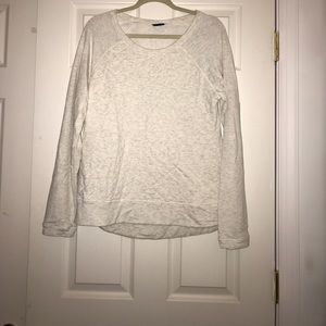 White thermal crew neck sweatshirt